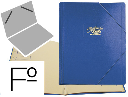 Carpeta clasificadora Saro 12 departamentos Folio azul